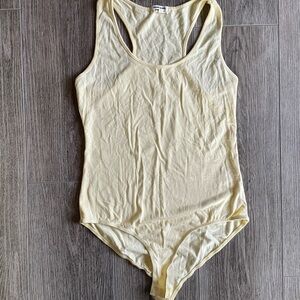 Heart Hips Yellow Fitted Sleeveless Bodysuit